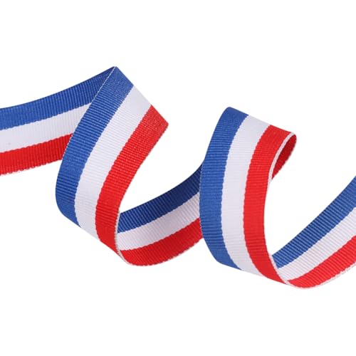 JIHUOO Ripsband, 25 m, 3,8 cm, rot, weiß und blau, patriotisch gestreiftes Band, 4. Juli, dekoratives Band, Gedenktag, Bastelband, Unabhängigkeitstag, Schleife, Kranzherstellung JIHUOO Ripsband, 25 m, 3,8 cm, rot, weiß und blau, patriotisch gestreiftes Band, 4. Juli, dekoratives Band, Gedenktag, Bastelband, Unabhängigkeitstag, Schleife, Kranzherstellung von JIHUOO