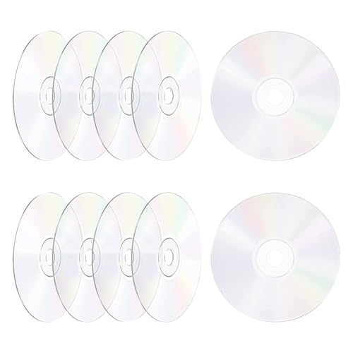 JIHUOO Transparente CDs zum Basteln, einfarbige CDs zum Malen, ästhetische Raumdekoration, CDs für Wand, blanko, Kreisscheiben, Basteln, Ornament für Dekoration, 10 Stück von JIHUOO