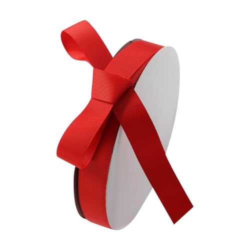 Ripsband, einfarbig, 2,5 cm x 91,4 m, Geschenkverpackung, Schleifen, Kranz, Dekorationsband für Dekoration, Rot von JIHUOO