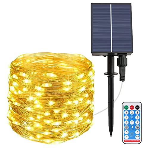 JIMACRO Solar Lichterkette Outdoor, 20M 200 LED LED String Lichter Garten im Freien, Wasserdichte String Lights mit Großem Solarpanel, 8-Moden Dekorative Lichter für Garten Patio Yard Bäume von JIMACRO