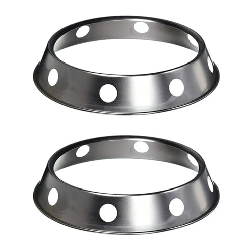 JIMINISO 2 x Universal-Wok-Pfannenständer, Wok-Ring, metallischer runder Boden, Universalgröße für Gasherd, Bratpfannen von JIMINISO