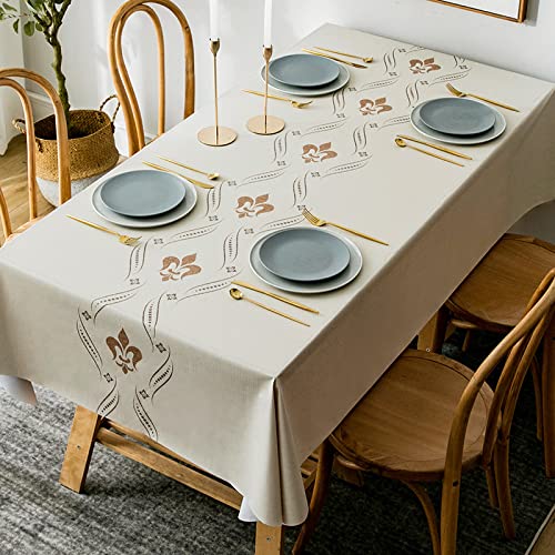 JIN DOUDOU Outdoor Tablecloths Waschbare PVC-Tischdecke, wasserdicht, Linoleum, pflegeleicht, verschleißfest，140x220cm von JIN DOUDOU