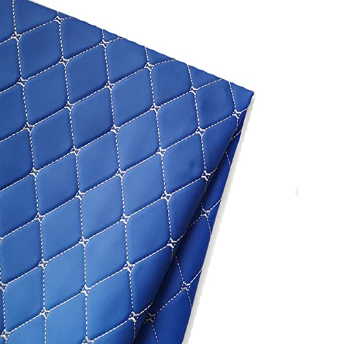 JINDAOSH Vinyl Kunstleder-Stoff Gesteppt Schaumstoff-Backing Polsterstoff Dickes Synthetisches PU-Material Für Autos SUV Pick-up Truck DIY-Projekte Kopfteile Home Decor(Size:1.4x1m,Color:8 Blue) von JINDAOSH