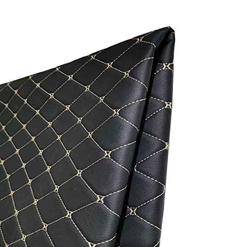 JINDAOSH Vinyl Kunstleder-Stoff Gesteppt Schaumstoff-Backing Polsterstoff Dickes Synthetisches PU-Material Für Autos SUV Pick-up Truck DIY-Projekte Kopfteile Home Decor(Size:1.4x20m,Color:4 Black) von JINDAOSH