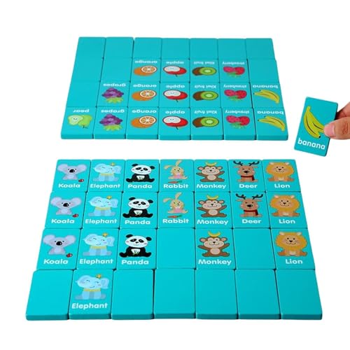 JINGAN Matching-Spiel für Kinder,Matching-Karten für Kinder,Früherziehungskarten-Matching-Brettspiel | Vorschul-Puzzle-Spielzeug, frühes Lernspiel für Reisepartys, Kindergarten von JINGAN