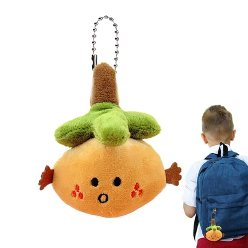 Obstplüsch,Orange Schlüsselanhänger | Tragbarer Cuye Lucky Orange Plüsch - Taschenanhänger, lustiger -Plüsch-Schlüsselanhänger, weiche Plüsch-Spielzeugpuppen für Rucksäcke, Schulkarnevals-Belohn von JINGAN