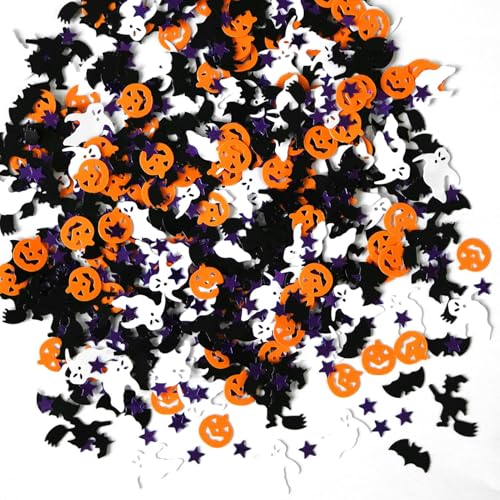 Tischstreukonfetti,Halloween Glitzerkonfetti, Halloween Tischstreukonfetti, Halloween-Tischstreuer, glitzerndes Konfetti für Halloween-geschenke, Tischdekoration, 15 g von JINGAN