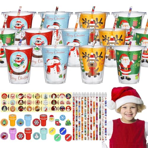 Weihnachts-Briefpapier-Set,Schüler-Briefpapier-Set | 144X Schul-Cartoon-Spielzeug, Schüler-Briefpapier-Set | Weihnachtsfeier für und Mädchen, Schulanfang, Freude auf Reisen, Bibliothek von JINGAN