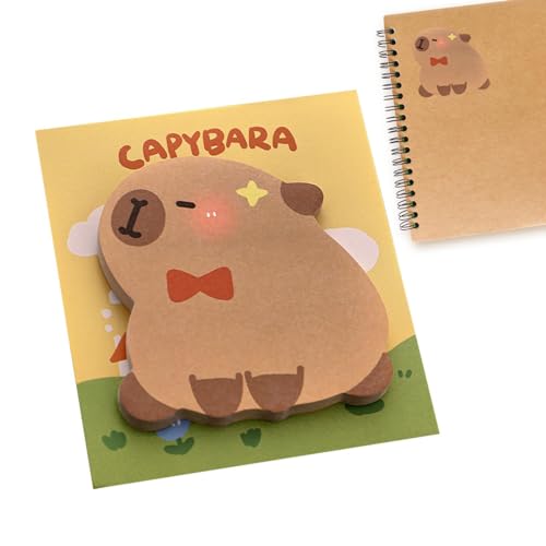 JINGLING Capybara-Haftnotizen,Cartoon-Capybara-Haftnotizblöcke - Kreative und lebendige Haftnotizen, Notizblöcke | Helle, löschbare Notizblöcke, vielseitige Notizseiten für Zuhause, Büro, Studium, von JINGLING