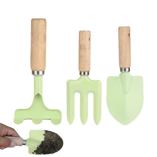 JINGLING Gartenset für Kinder, Gartengeräte-Set für Kinder | 3 Stück Gartenhandwerkzeuge Rechenschaufel - Kleine Gartenpflanzwerkzeuge, robust und bequem für Gartenarbeiten, Pflanzentransplantation von JINGLING