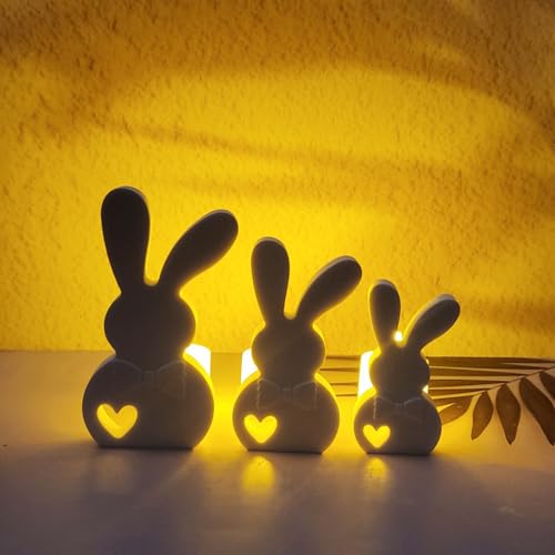 Gießformen Silikon Osterhase, Silikonform Frühling, Silikonformen Gießformen Herz gießformen Gips Ostern Osterhase Beton zum Gießen, Silikon Gießform Sojawachs Kerzen, Ostergeschenke von JINGTOPS