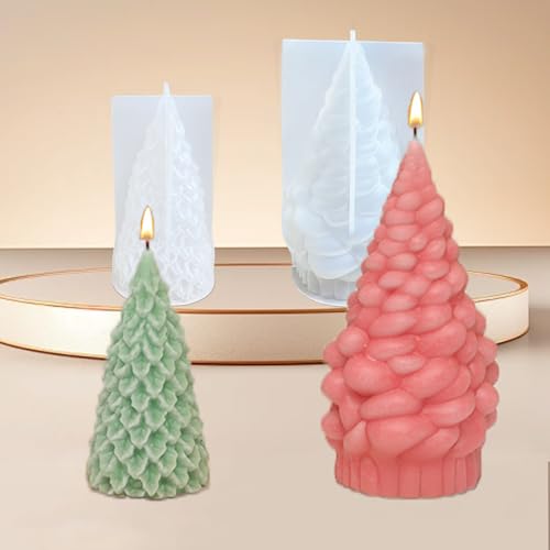 JINGTOPS‎ Kerzen Weihnachtsbaum Silikonformen GießFormen，2 StüCk Tannenbaum Kerzenformen Zum GießEn，Kerzen Selber Machen Formen Kerzen Diy Set ， Diy Duftkerze Harz GießEn Set Gipsformen Zum GießEn von JINGTOPS