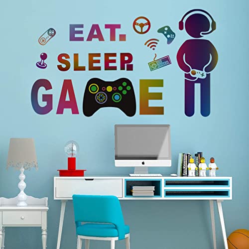 Gamer Controller Wand Aufkleber,Game Zone Wandaufkleber Abnehmbare Gaming Wanddeko,für Familie, Kinder, Wohnzimmer, Schlafzimmer, Spielzimmer, Wanddekoration von JINGYOU