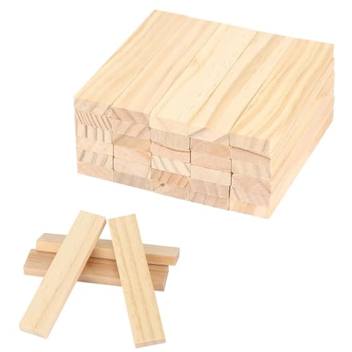 JINJUMEI 30 Stück Holzklötzchen zum Basteln, Bastelholz Klötzchen Holzbausteine bastelklötzchen Hölzchen, Holzklötzchen zum Basteln Holzleisten Holzklötze, für Heimwerkerprojekte, Deko, Vertäfelung von JINJUMEI