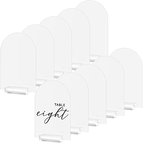 10.2x15.2 cm Mattierter Bogen, Acrylschild Mit Transparentem Ständer, Gewölbte Acrylplatten Mit Halter, DIY Blanko für Hochzeit Tischnummer Menü Barliste 10.2x15.2 cm Mattierter Bogen, Acrylschild Mit Transparentem Ständer, Gewölbte Acrylplatten Mit Halter, DIY Blanko für Hochzeit Tischnummer Menü Barliste von JINMURY