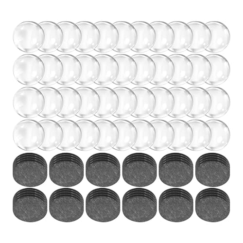 48pcs Glascabochons Und Runde Bastelmagnete Mit Kleber Rückenleichter Kühlschrankmagnete Und Klaren Glascabochons von JINQIGG