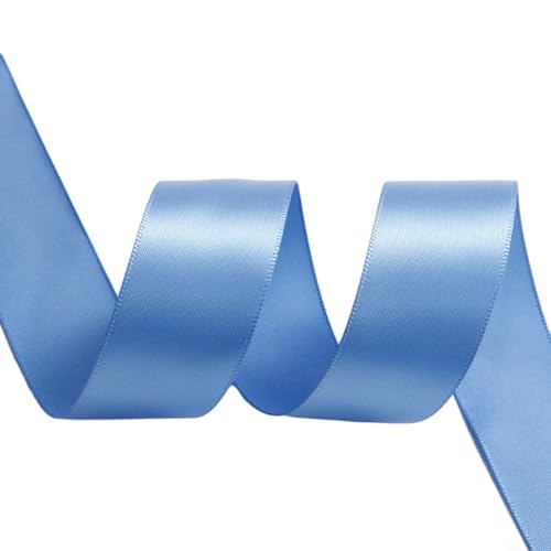 Helles Band für Hochzeitsbasteln und DIY-Dekoration, 25 mm breit, 12 Farben (Blau) von JINSBON