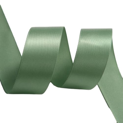 Helles Band für Hochzeitsbasteln und DIY-Dekoration, 25 mm breit, 12 Farben (dunkelgrün) von JINSBON