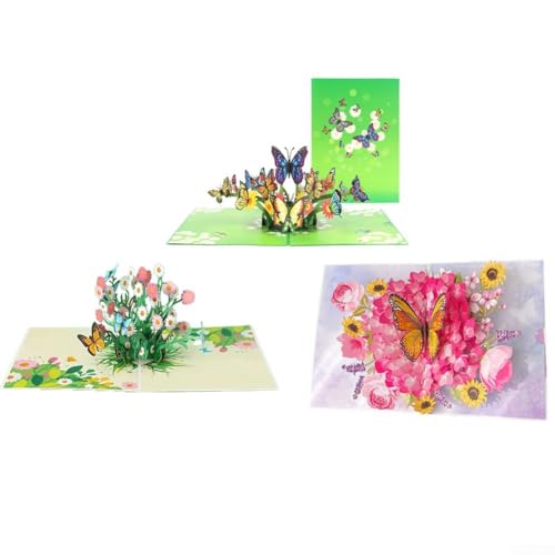 Langlebige Grußkarte mit kreativem 3D-Auswurf-Design, perfekt für besondere Anlässe (Schmetterling A) von JINSBON