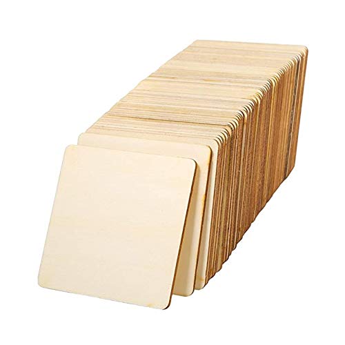 JINSUO NWXZU 10-220mm Weihnachten unvollendete Holz Square Slices Holz Blanks Verschönerung MDF DIY Crafts Untersetzer Malerei Home Decorations (Size : 40mm 25pcs) von JINSUO