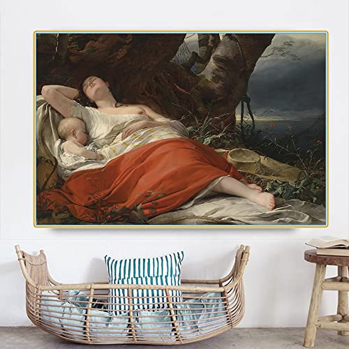 5D Diamond Art Kits Full Drill Diamond Painting Kits for Adults Kids Friedrich Von Amerling 《Sleeping Fisher Woman》 von JINYANZZYJ