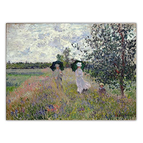 Diamond Painting Kits Claude Monet The Promenade in der Nähe von Argenteuil, 1890 in Vollbohrer, DIY Handwerk für Erwachsene, Heimwanddekoration, 50 x 70 cm von JINYANZZYJ