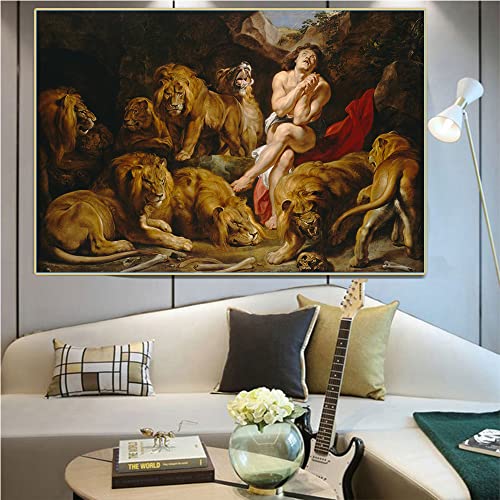 Diamond Painting Kits For Kids Peter Paul Rubens《Daniel In The Lions' Den》 Diy 5D Diamond Paintings For Home Wall Decor Gift Diamond Painting Art 20 * 24In/50 * 60Cm von JINYANZZYJ