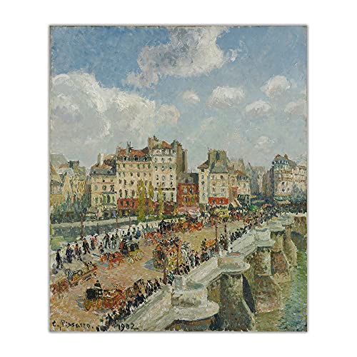 Malen nach Zahlen, Malen nach Zahlen für Erwachsene Kinder Camille Pissarro《Le Pont Neuf》 DIY Ölgemälde Leinwanddruck Wandkunst Heimdekoration von JINYANZZYJ