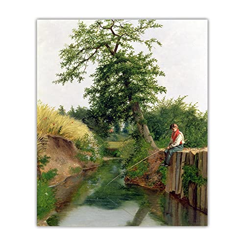 Malen nach Zahlen für Erwachsene Kinder Arthur Hughes Young Angler DIY Ölgemälde Leinwanddruck Wandkunst Heimdekoration von JINYANZZYJ