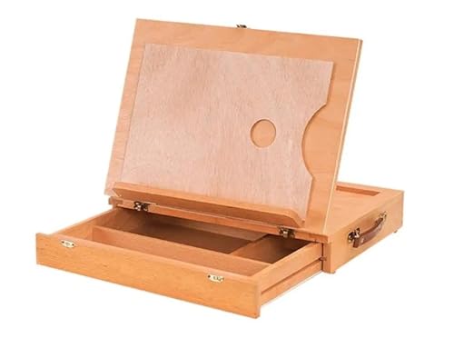 JINYOE Skizzenbox Holz-Skizzenbox mit Schublade, Faltbare Zeichenbrett-Malerei-Aufbewahrungsbox for Malen, Skizzieren FüR Einsteiger，Hobbymaler(M) von JINYOE