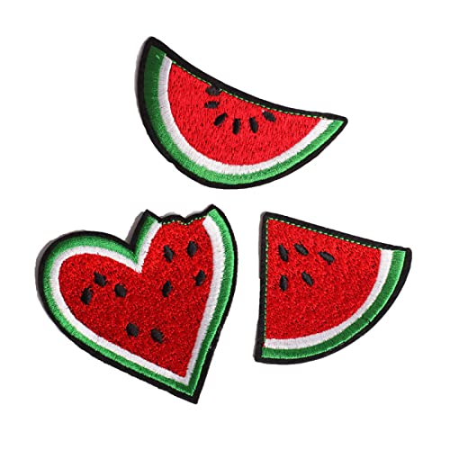 JINZIJINYU Bestickte Aufnäher 9 Stücke Cartoon Wassermelone Stickerei Stoff Patch Aufkleber Kleidung Taschen Jeans Lochfüllung Kleidung Zubehör Klebeband Gepäck Dekorative Abzeichen von JINZIJINYU