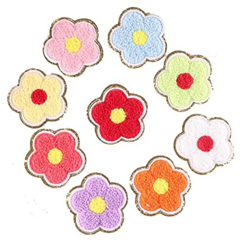 Patches Aufnäher Bügelaufkleber 9 Stücke Bestickter Stoffaufkleber Sonnenblume Handtuch Stickerei Stickerei Aufkleber Phnom Penh Chenille Handtuch Bestickter Stoffaufkleber Gepäck Dekoration Diy Tasc von JINZIJINYU