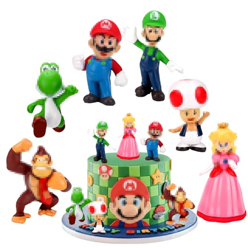 Cartoon Kuchen Deko Figuren 6 Stück Tortendeko Geburtstag 3D Cake Topper für Kinder Geburtstagsfeier, Thema Dekorieren, Baby Shower von JIOLINK