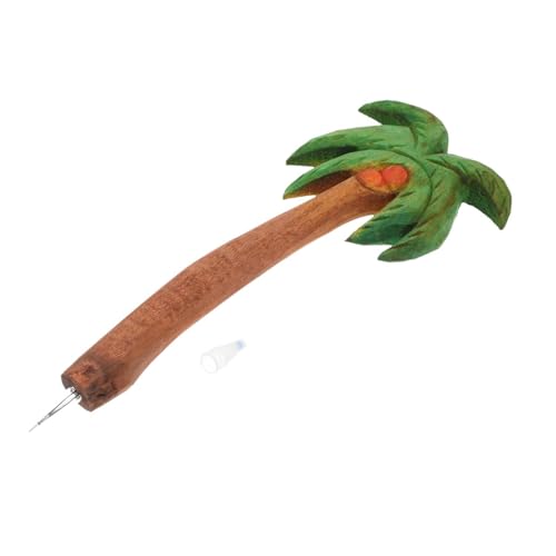 JISADER Holzschnitzerei-Kugelschreiber in Form eines Kokosnussbaums. Bequem zu verwenden. Vielseitiger handgeschnitzter Holzstift zum Notieren und Malen. von JISADER
