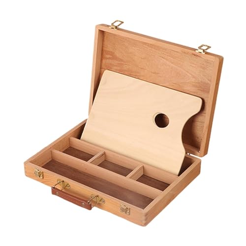 JISADER Künstler-Versorgungskoffer, Künstlerbedarfs-Organizer, Aufbewahrungsbox aus Holz für Künstler, für Bleistiftstempel, 32 cm X 24 cm X 7.5 von JISADER