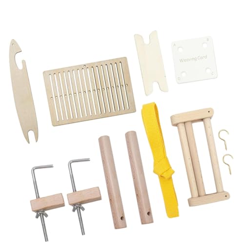 JISADER Webstuhl-Set mit Kettklammern, Klammerstärke 0–9,3 cm, für Matten, Schals, Teppiche, Wandteppiche, und Klemmstifte für Webstühle, B von JISADER