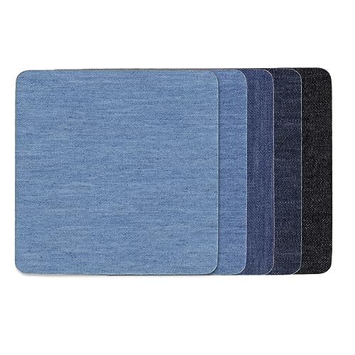 Jitnga 5 Stück Aufbügeln Jean Patches - Sortiertes Denim Reparatur Patch Kit Zum Reparieren Von Jeans Und Kleidung - Inklusive Nähzeug - 4,9 X 3,7 Zoll Größe - 5 Farben Zur Auswahl von JITNGA