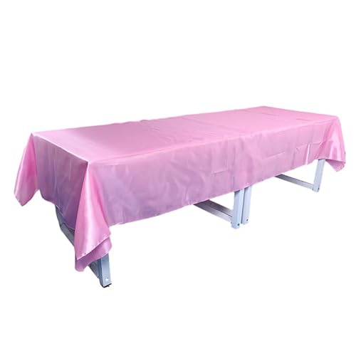 JIUERYY Tischdecke aus Satin für Hochzeitsbankett, Bankett, Event Dekoration, Taufe, Rosa, 228 x 335 cm von JIUERYY