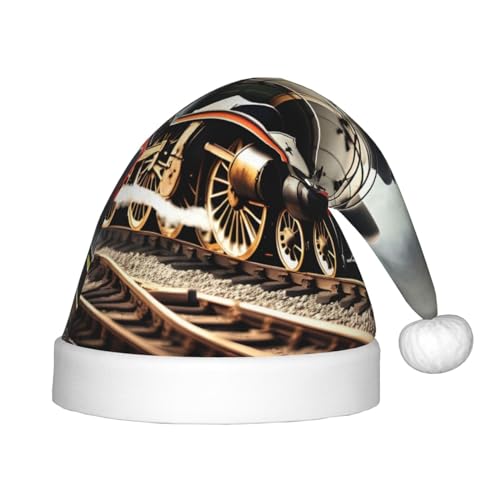 JIUTY Dampflokomotive Zug 1 Packung Plüsch Weihnachtsmannmütze Weihnachtsmütze Gastgeschenke für Teenager Weihnachten Neujahr Party Kopfbedeckung von JIUTY