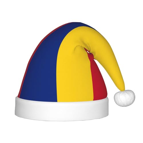 JIUTY Flagge von Rumänien, Plüsch-Weihnachtsmannmütze, für Teenager, Weihnachten, Neujahr, Party, Kopfbedeckung, 1 Stück von JIUTY