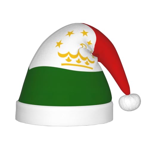 JIUTY Flagge von Tadschikistan, Plüsch-Weihnachtsmannmütze, für Teenager, Weihnachten, Neujahr, Party, Kopfbedeckung, 1 Stück von JIUTY