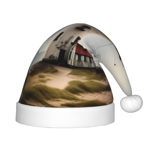 JIUTY Old Lighthouse-Standard-Scale-2_00 x 1 Packung Plüsch-Weihnachtsmannmütze, Weihnachtsmütze, Gastgeschenke für Teenager, Weihnachten, Neujahr, Party, Kopfbedeckung von JIUTY