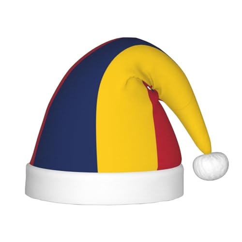 JIUTY Weihnachtsmütze aus Plüsch, Motiv: Flagge des Tschads, 1 Stück, für Teenager, Weihnachten, Neujahr, Party, Kopfbedeckung von JIUTY