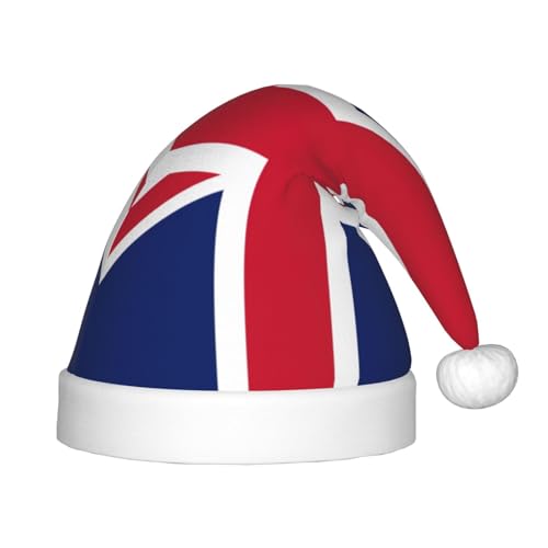 JIUTY Weihnachtsmütze mit britischer Flagge, Plüsch, Weihnachtsmannmütze, Gastgeschenke für Teenager, Weihnachten, Neujahr, Party, Kopfbedeckung, 1 Stück von JIUTY