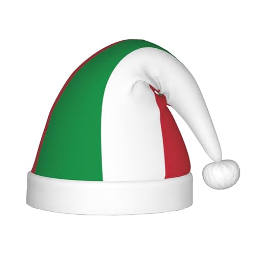 JIUTY Weihnachtsmütze mit italienischer Flagge, Plüsch, Weihnachtsmannmütze, Gastgeschenke für Teenager, Weihnachten, Neujahr, Party, Kopfbedeckung, 1 Stück von JIUTY