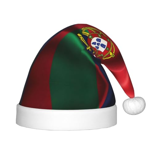 JIUTY Weihnachtsmütze mit portugiesischer Flagge, Plüsch, Weihnachtsmannmütze, Gastgeschenke für Teenager, Weihnachten, Neujahr, Party, Kopfbedeckung, 1 Stück von JIUTY