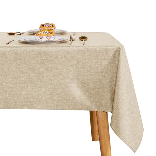 JIUZHEN Beige Tischdecke Abwaschbar Tischdecken Leinenoptik für Esszimmer, Garten, Outdoor,Hochzeiten Wasserabweisend Tischtuch Eckig 135x300 cm JIUZHEN Beige Tischdecke Abwaschbar Tischdecken Leinenoptik für Esszimmer, Garten, Outdoor,Hochzeiten Wasserabweisend Tischtuch Eckig 135x300 cm von JIUZHEN
