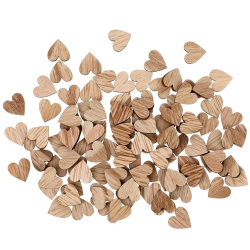 JIYIN 100 Stück Holzherzen Deko, 1.2cm Mini Holz Herzen Deko Holzherz Streudeko Holzherzen zum Basteln für DIY Handwerk Hochzeits-Deko Tischdeko Streudeko von JIYIN