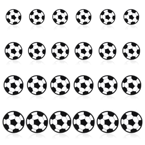 JIYIN 24 Fußball Patches zum Aufbügeln, Bügelbild Fussball Bestickte Kinder Bügelflicken Flicken zum Aufbügeln Aufnäher zum Aufbügeln Aufnäher Patches Fussball für Kinder leidung von JIYIN