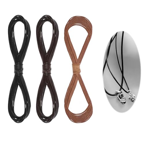 JIYIN 3 Rollen 5M x 1mm Lederschnur Lederband, Reißfeste Lederschnur Klassik Vintage Band Faden für DIY Handwerk Schlüsselbänder Armbänder Halsketten Schnürsenkel Geschenkverpackungen JIYIN 3 Rollen 5M x 1mm Lederschnur Lederband, Reißfeste Lederschnur Klassik Vintage Band Faden für DIY Handwerk Schlüsselbänder Armbänder Halsketten Schnürsenkel Geschenkverpackungen von JIYIN